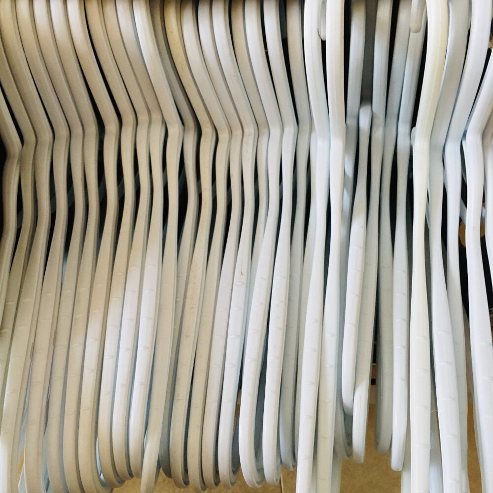 Bulk 100 Pack White Plastic Hangers Set Miscellaneous Mixed Types Set #2